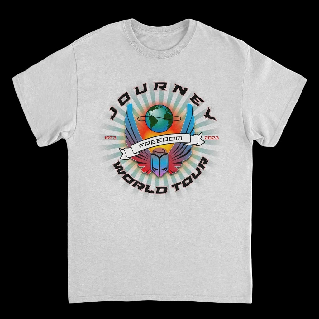 Journey Freedom World Tour Circle Ash Grey T-Shirt