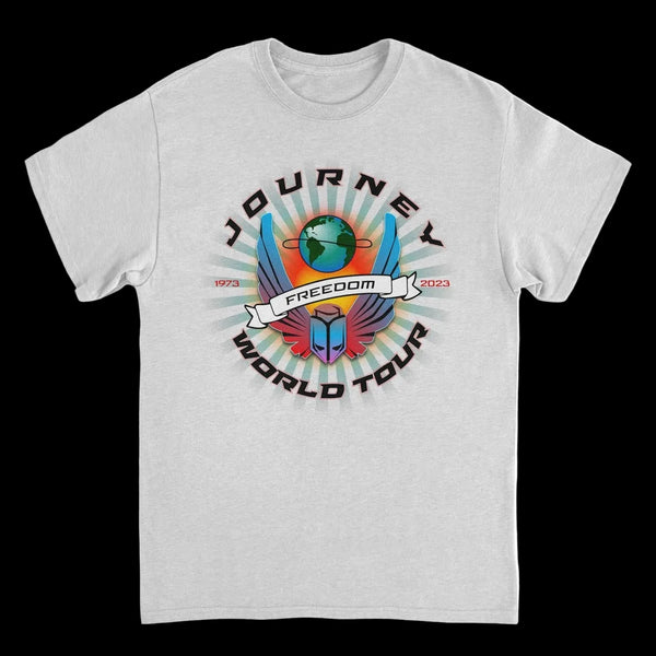 Journey Freedom World Tour Circle Ash Grey T-Shirt