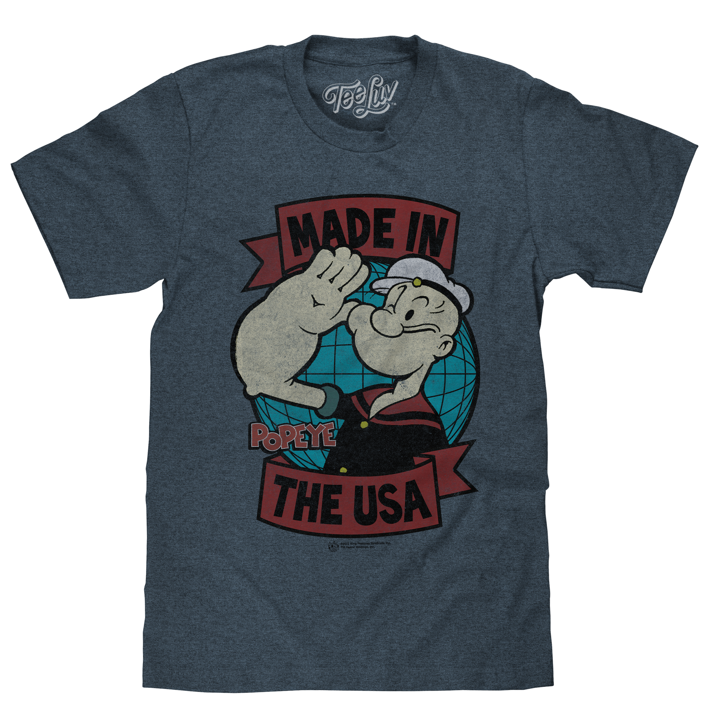 Retro Popeye Made in the USA T-Shirt - Indigo Heather