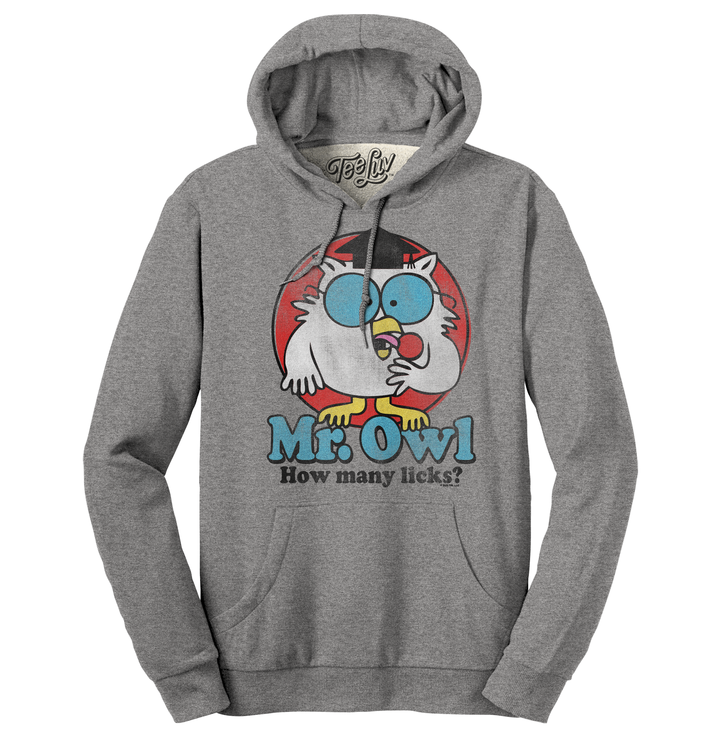 Mr. Owl Tootsie Pop How Many Licks Hooded Sweatshirt - Oxford Gray
