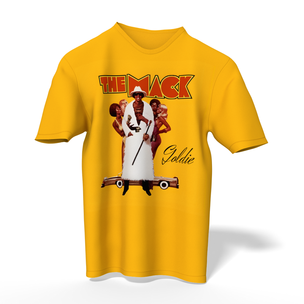 The Mack Goldie with the money and the honey yellow and red short sleeve Tee