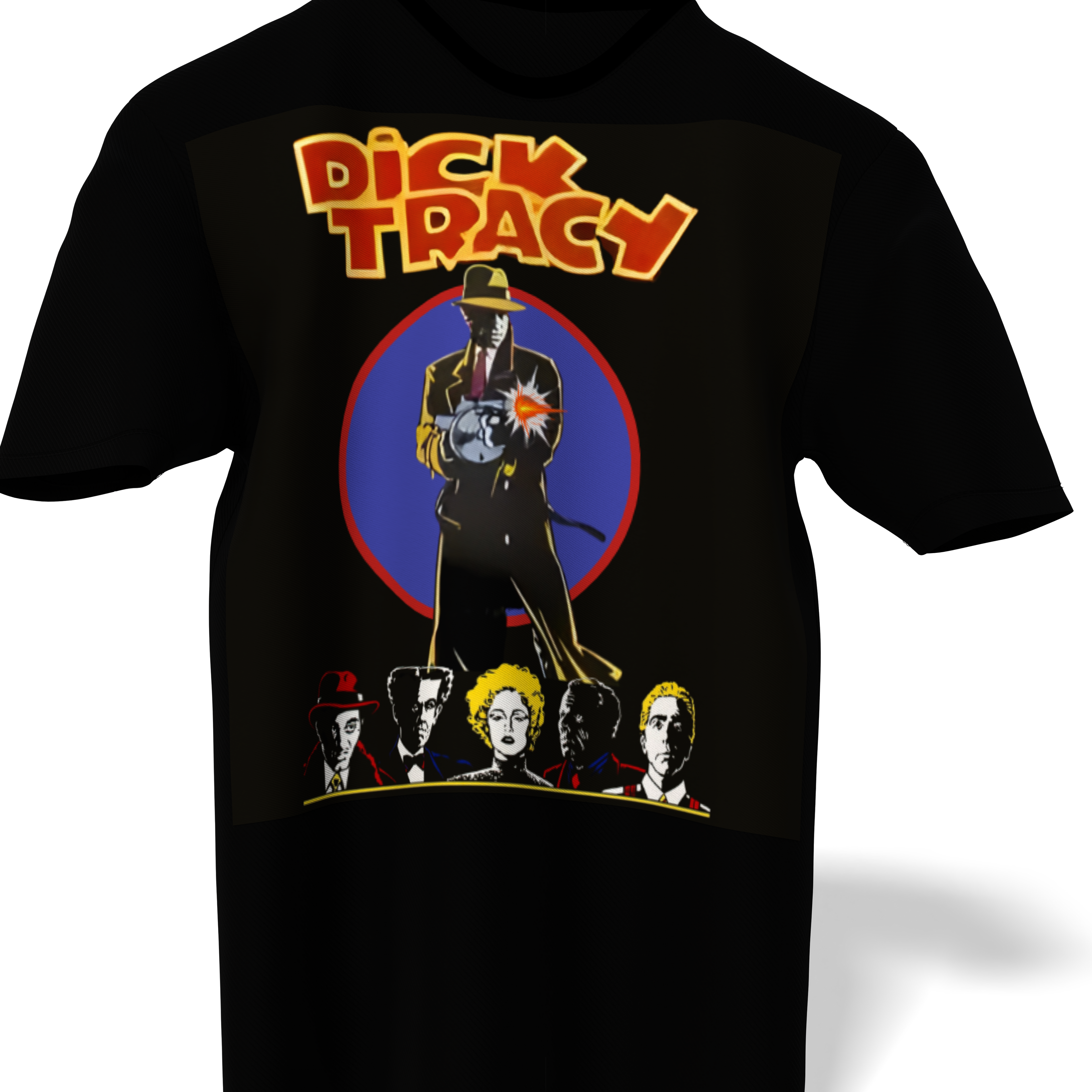 Dick Tracy and the gangsters Black Short sleeve Tee