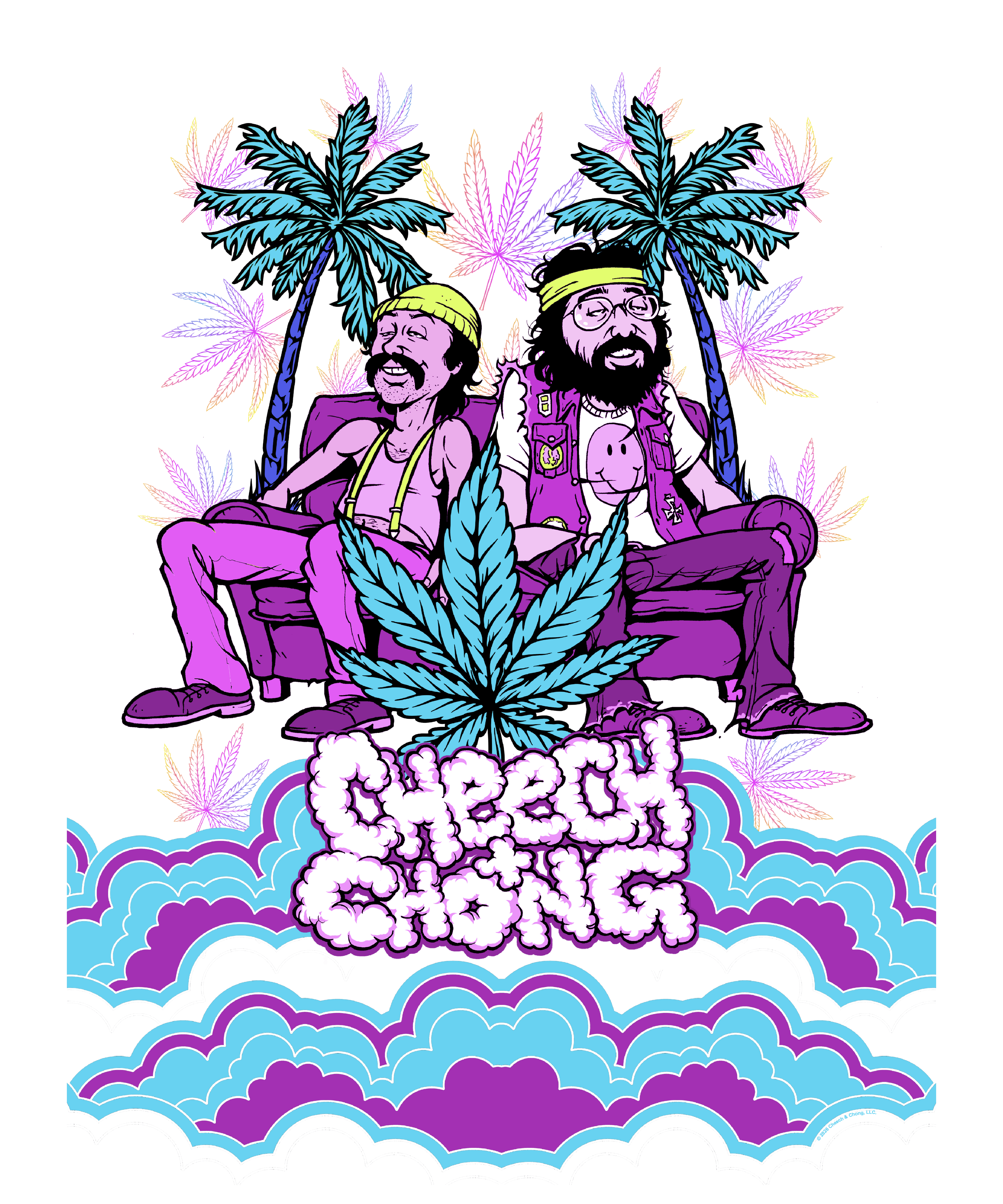 Cheech & Chong Cloud Logo Couch Cartoon T-Shirt